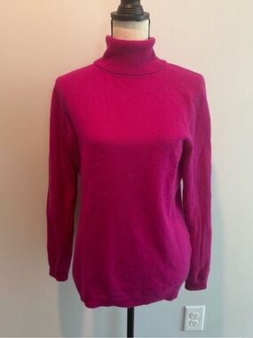 Charter Club Luxury Cashmere Turtleneck Sweater in Magenta Pink Women’s size XL